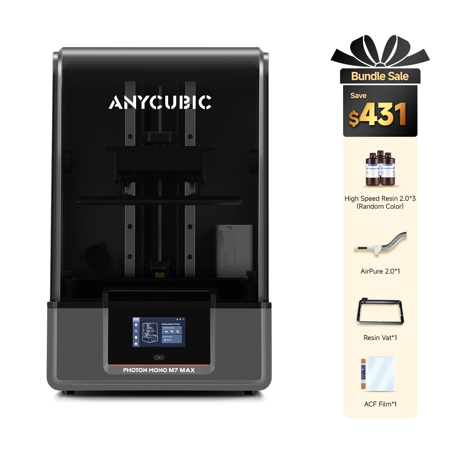 プリンター・複合機 Atom Fujinami ANYCUBIC Photon Mono M7 Photon Mono M7 Max 3D Printer Bundle High-Speed & Large Build