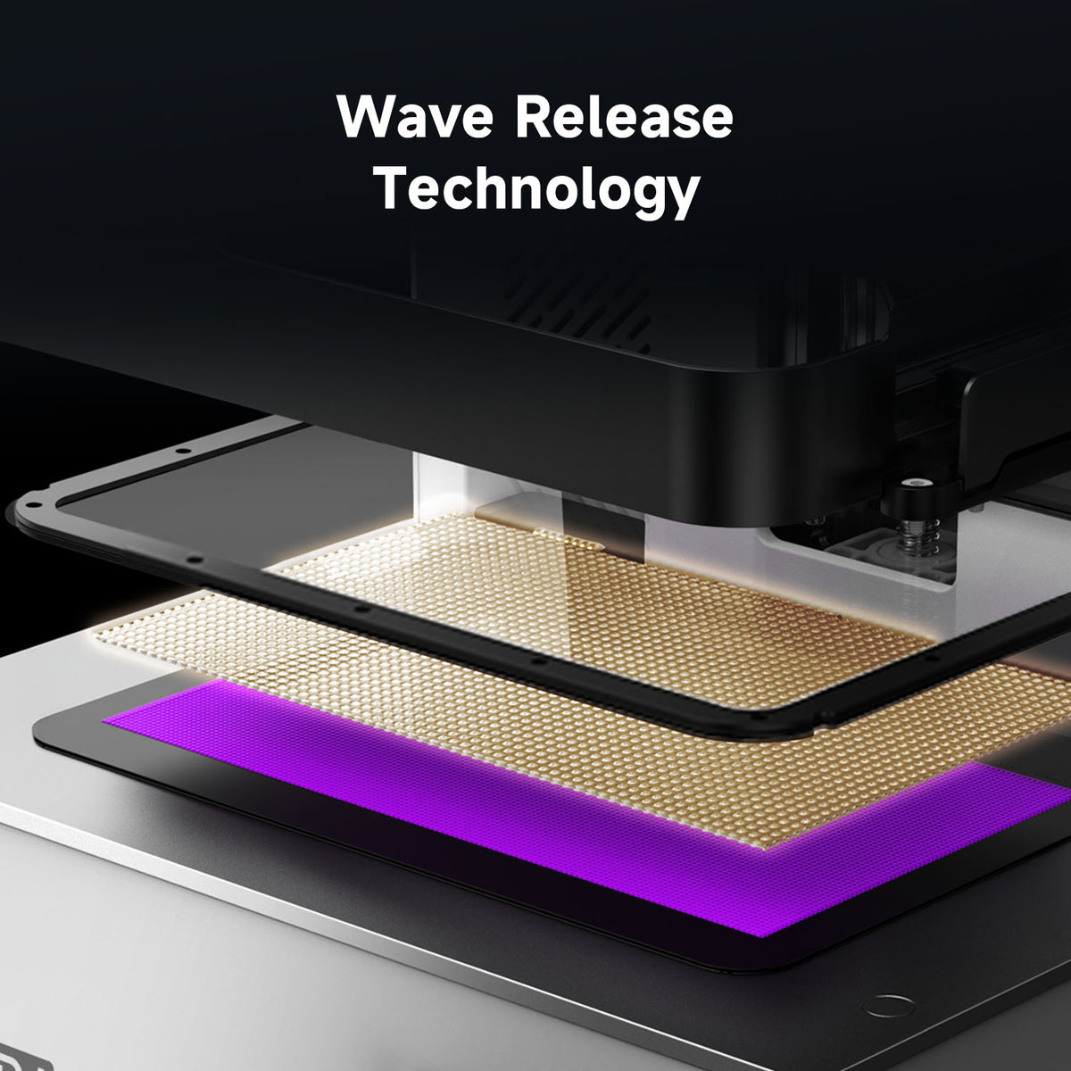 Anycubic Photon P1 Wave Release teknolojisi ve reçine baskı katman ayrılma sistemi görseli