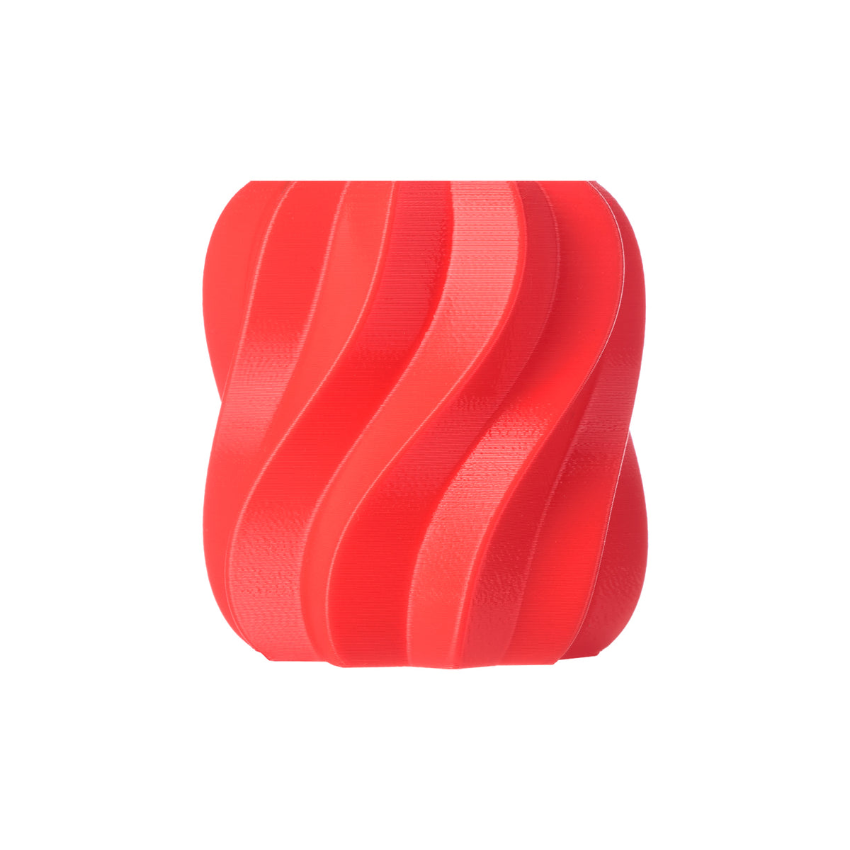 Anycubic TPU 68D Red 3D-printed spiral vase demonstrating the filament colour and finish