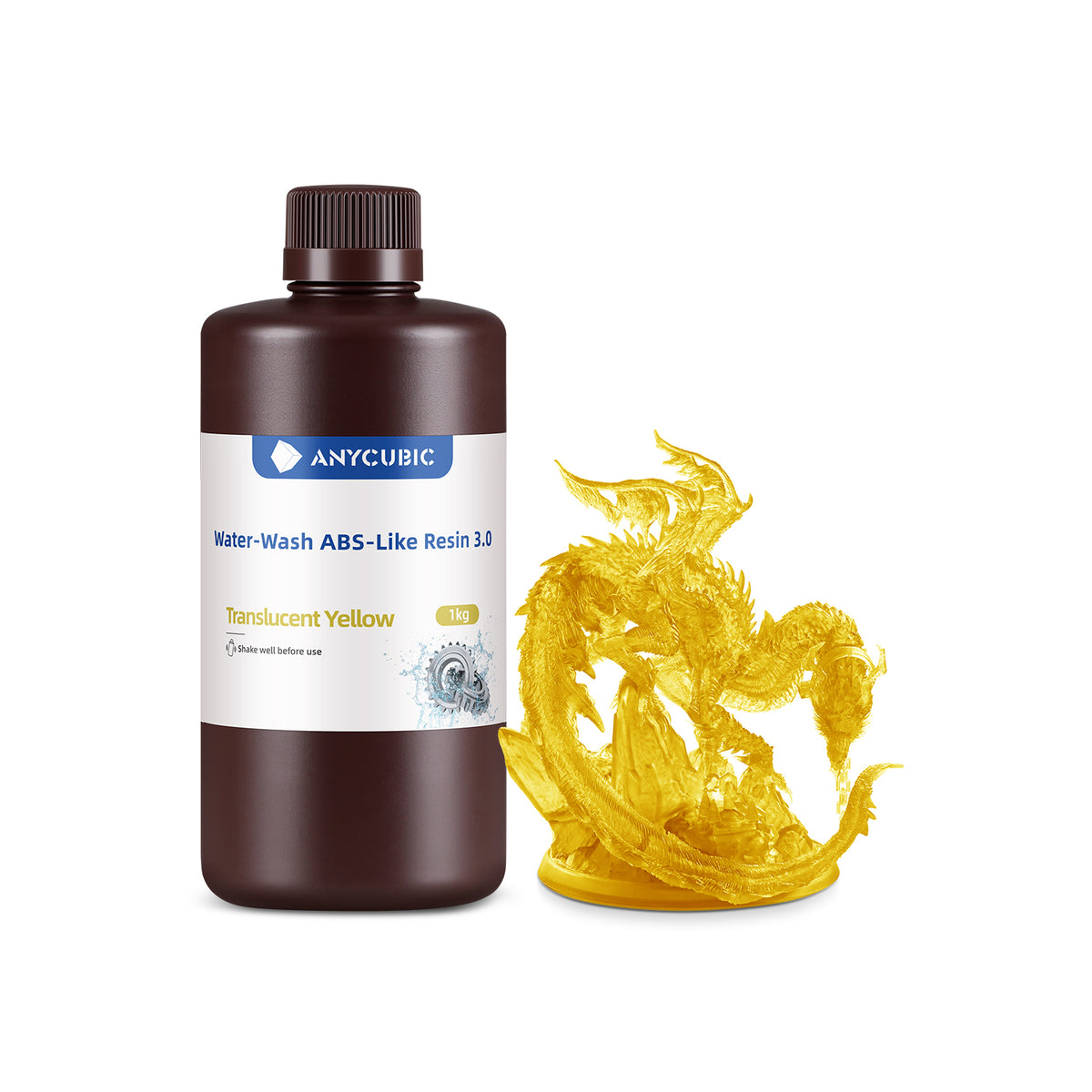 Anycubic Water-Washable ABS-Like 3.0 Hars – Rookzwart, Lage Geur, Hoge Precisie Voor LCD 3D-Printers