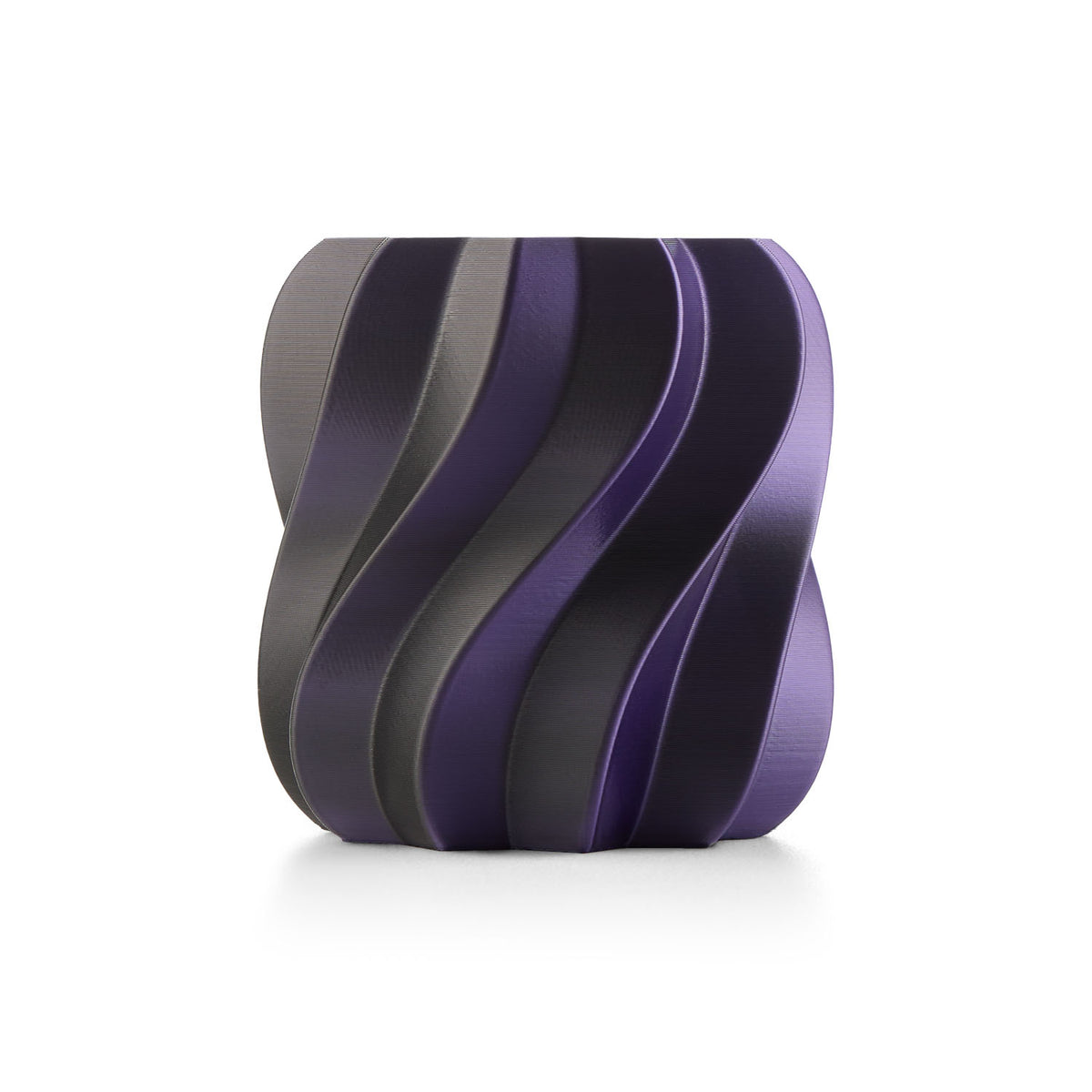 Anycubic PLA Silk Black Purple printed model showing dual-colour silk finish