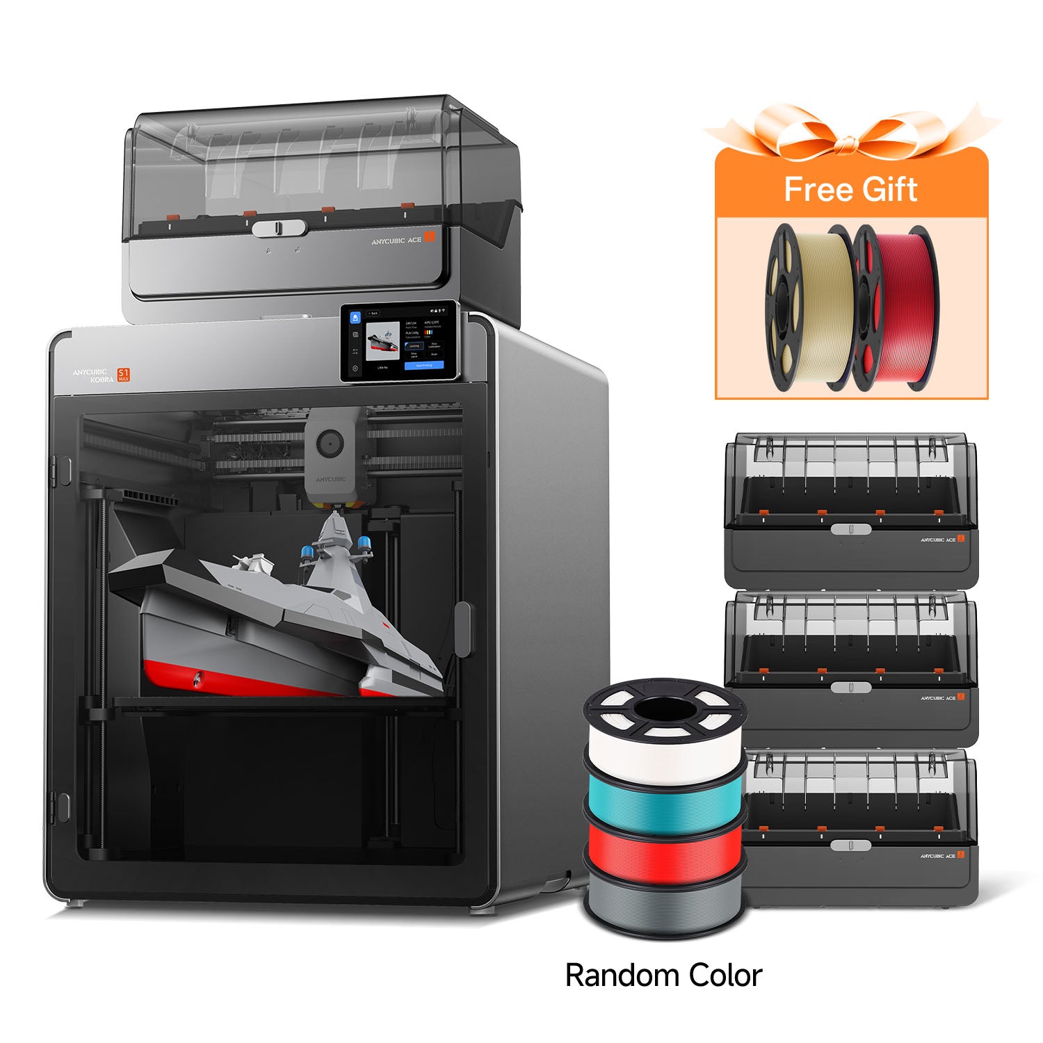 Kobra S1 Max Combo: Large Format 16-Color 3D Printer