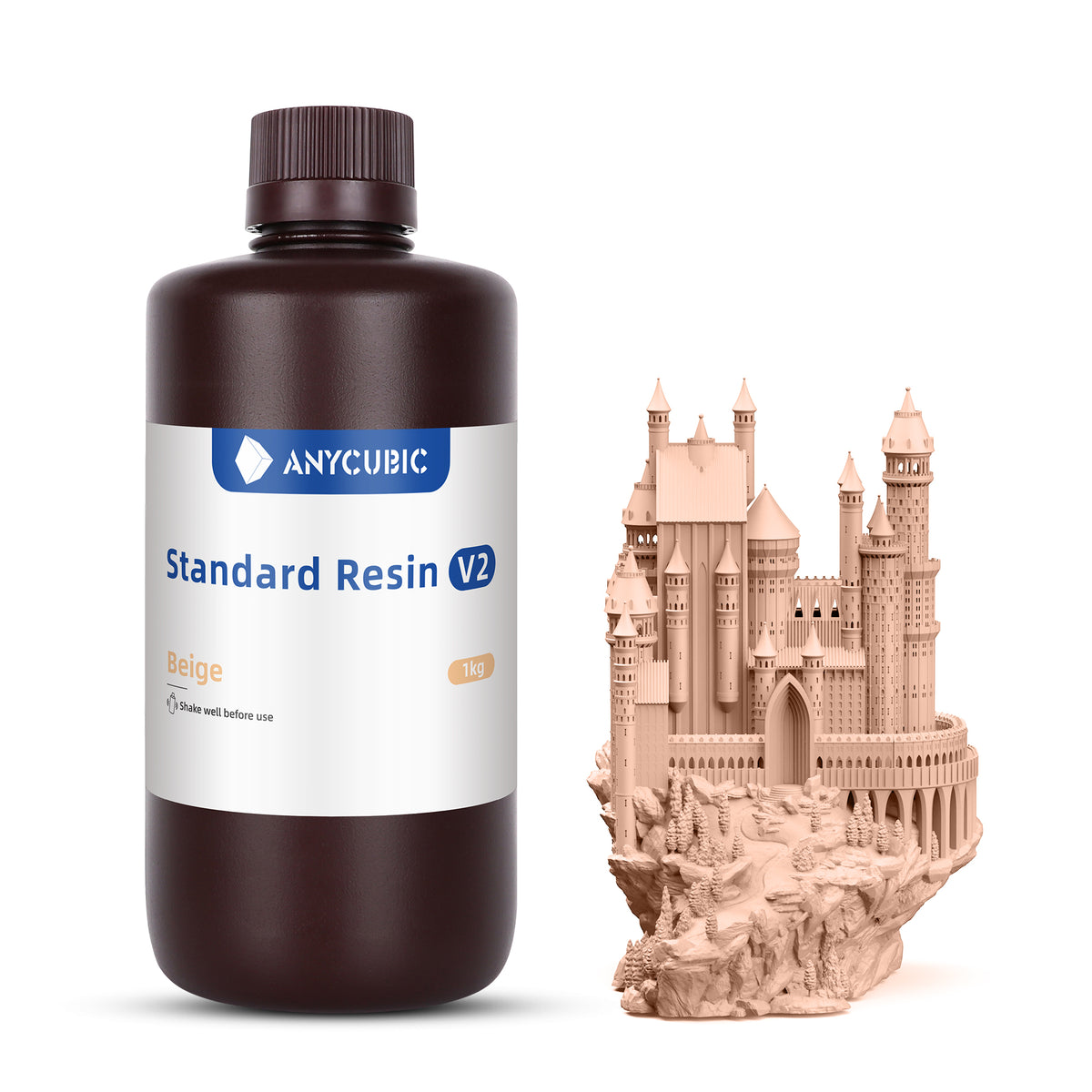 Anycubic Standard Resin V2 Beige Detailed Castle Print